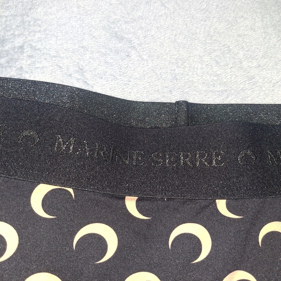 Marine Serre / Tan On Black - Recycled Moon Jersey Mini Shorts- W Sz Small - Picture 2 of 7